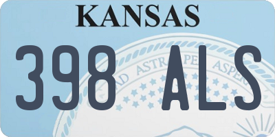 KS license plate 398ALS