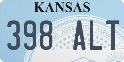 KS license plate 398ALT