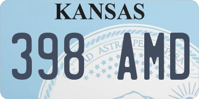 KS license plate 398AMD
