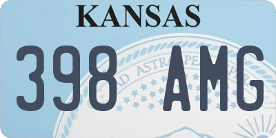 KS license plate 398AMG
