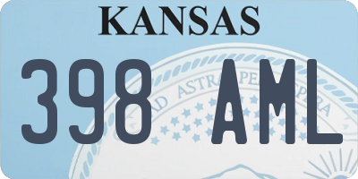 KS license plate 398AML
