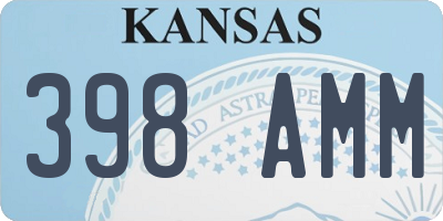 KS license plate 398AMM