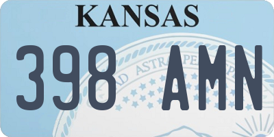KS license plate 398AMN