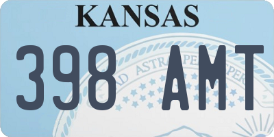KS license plate 398AMT