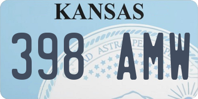 KS license plate 398AMW