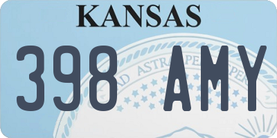 KS license plate 398AMY