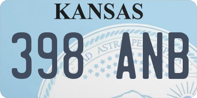 KS license plate 398ANB