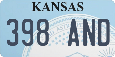 KS license plate 398AND