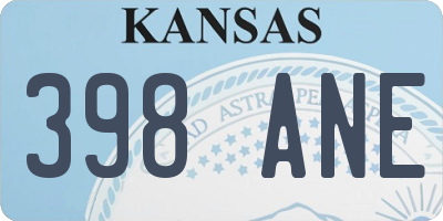 KS license plate 398ANE