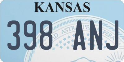 KS license plate 398ANJ