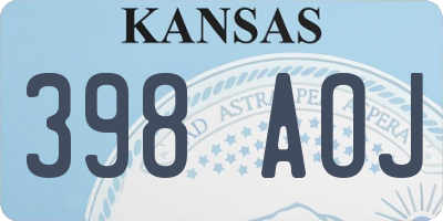KS license plate 398AOJ