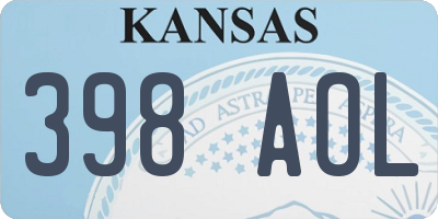 KS license plate 398AOL