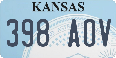 KS license plate 398AOV