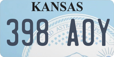 KS license plate 398AOY