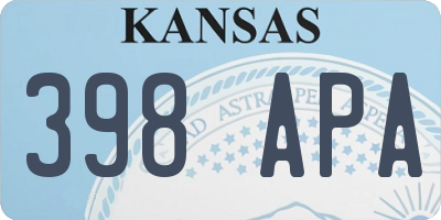 KS license plate 398APA