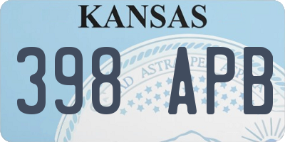 KS license plate 398APB