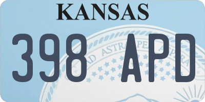 KS license plate 398APD