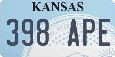 KS license plate 398APE