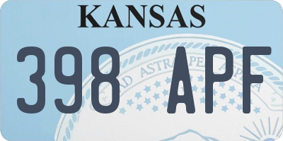 KS license plate 398APF