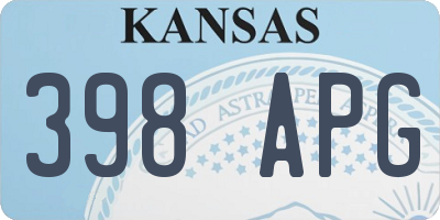 KS license plate 398APG