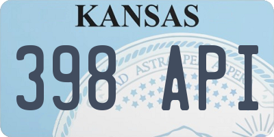 KS license plate 398API