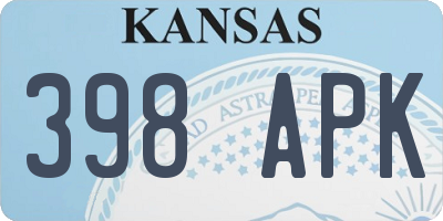KS license plate 398APK