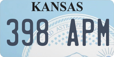 KS license plate 398APM