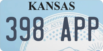 KS license plate 398APP