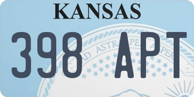 KS license plate 398APT