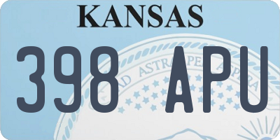 KS license plate 398APU