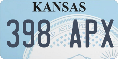 KS license plate 398APX