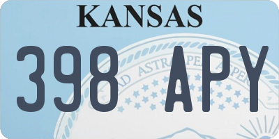 KS license plate 398APY