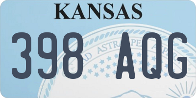 KS license plate 398AQG