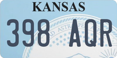 KS license plate 398AQR