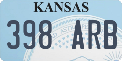KS license plate 398ARB