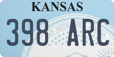 KS license plate 398ARC
