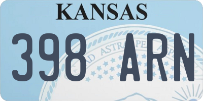 KS license plate 398ARN