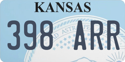 KS license plate 398ARR