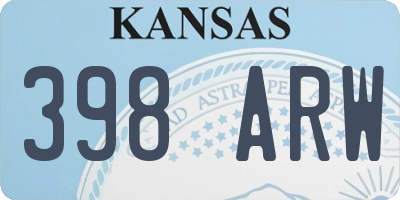 KS license plate 398ARW
