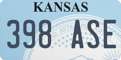 KS license plate 398ASE