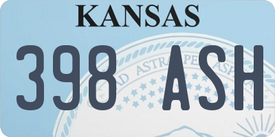 KS license plate 398ASH