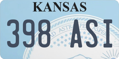 KS license plate 398ASI