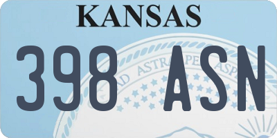 KS license plate 398ASN