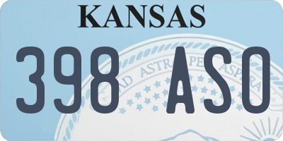 KS license plate 398ASO