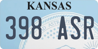 KS license plate 398ASR