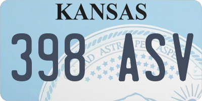 KS license plate 398ASV