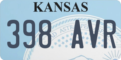 KS license plate 398AVR