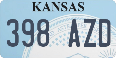 KS license plate 398AZD