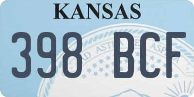 KS license plate 398BCF