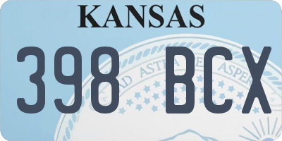 KS license plate 398BCX